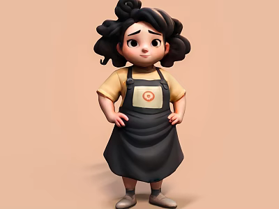 Mom Apron Mom Anime Mom Cartoon Mom Cooking Mom Anime Characters Hand-held 3d model