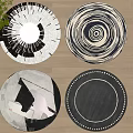 Modern Round Carpet Blanket 3d model