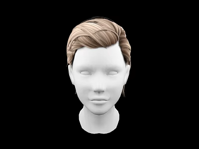 Human Head Model With Blonde Wavy Hair And Hairstyle Design 3d model