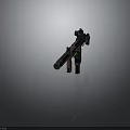 Modern Tactical Gun Design With Scope Silencer Red Blue Black Components 3d model