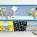 Playground Equipment With Climbing Net Tires Building Blocks Colorful Mats And Ladder