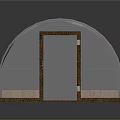 White Arch Greenhouse Structure With Transparent Cover And Wooden Door