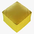 Modern Yellow Square Sofa Stool With Soft Fabric For Living Room Decor