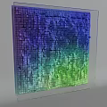 Modern Colorful Gradient Wall Decor With Cracked Texture In Transparent Frame 3d model