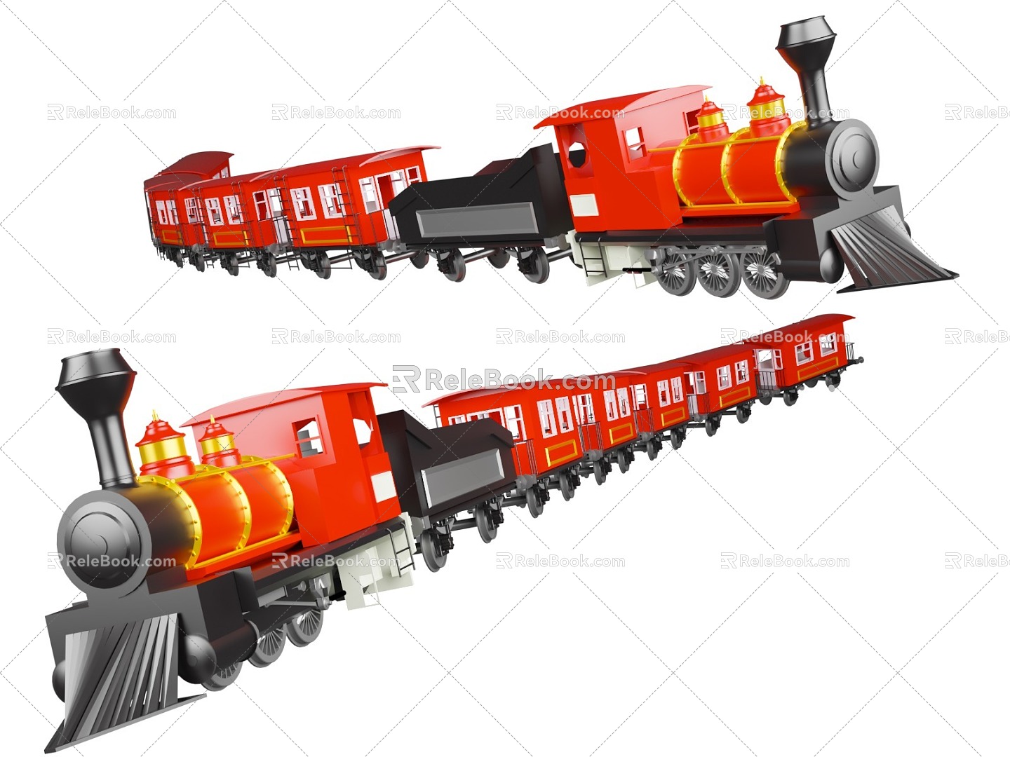 Running toy train toy vehicle old locomotive steam locomotive 3d model