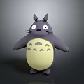 Cute Cartoon Totoro Character With Gray Body Yellow Belly And Big Eyes
