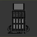 Modern Black Electronic Device With Screen Multiple Ports And Indicator Lights