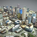 Urban Architectural Complex With Modern Skyscrapers Diverse Styles And City Layout