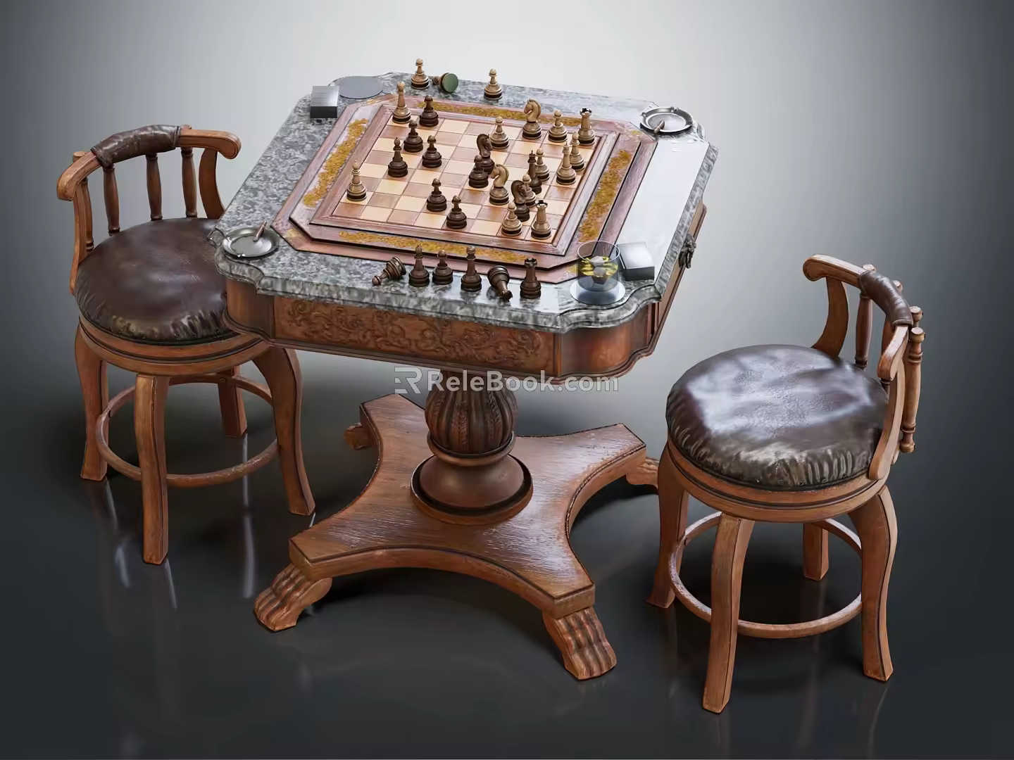 Jane European Chess Table Chess Table Chess Table International Chess Table 3d model