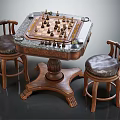 Jane European Chess Table Chess Table Chess Table International Chess Table 3d model