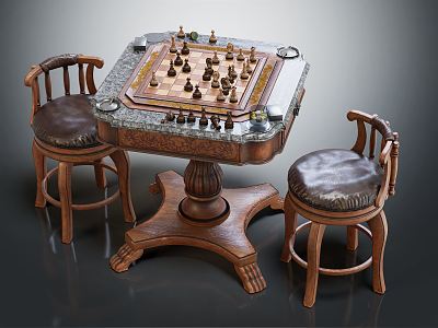 Jane European Chess Table Chess Table Chess Table International Chess Table 3d model