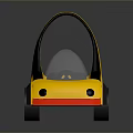 Yellow Small Concept Car With Black Seat Transparent Windshield And Red Bumper
