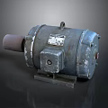 Old Industrial Electric Motor With Metal Casing Base And Label