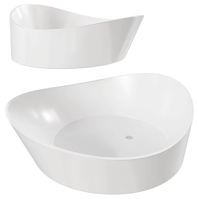 Sleek Modern White Freestanding Bathtub Design With Curved Shape And Smooth Surface 3d model