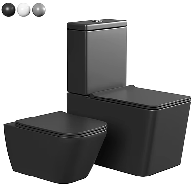 Black Modern Toilet Different Styles For Contemporary Bathroom Fixtures 3d model