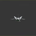 Detailed Silver Fighter Jet Model With Green Attachments On Dark Reflective Surface 3d model