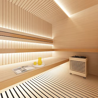 Modern sauna room khan steam room 3d model
