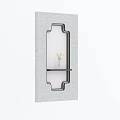 Gray Background Wall With Decorative Lattice Frame And Wall Mounted Small Plant Shelf