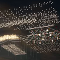 Artistic Hanging Decorative Lights With Multiple Illuminated String Arrangement Design 3d model