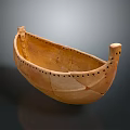 Ancient Clay Boat Shaped Water Vessel With Perforated Sides And Traditional Design