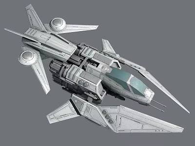 modern spaceship 3d model