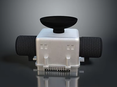Computer Cooling Component With Silver Casing Black Top Fan And Textured Sides 3d model