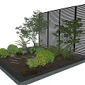 Garden Greenery With Slatted Screen Various Plants Shrubs And Stepping Stones Path