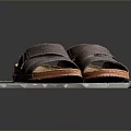 Brown Leather Slippers With Cross Strap Design And Comfortable Insole