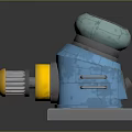 Industrial Mechanical Equipment With Blue Main Body Yellow Component Gray Base And Top Structure