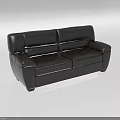 Black Leather Two Seater Sofa With Modern Sleek Design And Comfortable Seats 3d model