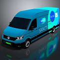 Blue SANCIA Transit Van With Brand Logo And Graphics Design 3d model