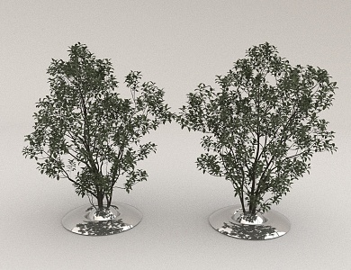 trees and green plants 3d model