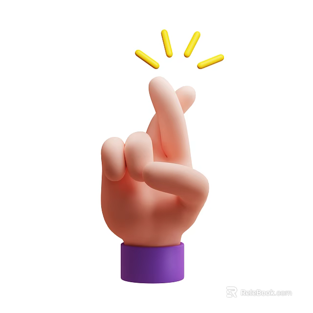 Hand Making OK Gesture With Yellow Glowing Lines Above Fingers 3d model