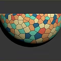 Colorful Glass Mosaic Bowl With Vibrant Multicolored Tiles For Home Decor
