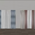 Modern Curtain Double Open Curtain 3d model