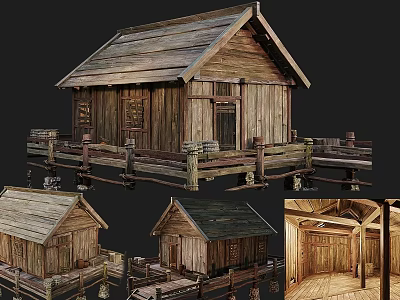 Chinese Ancient House Wooden House Inn Attic Ancient Architecture Ancient House Building Ancient Architecture 3d model