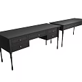 Modern Black Desk With Drawers And Simple Design For Home Office Use