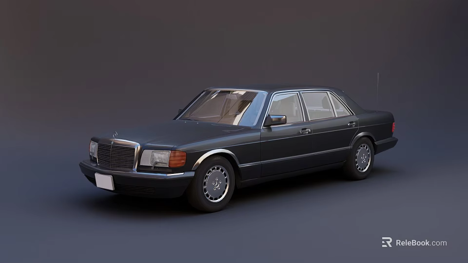 Classic Black Mercedes Benz Sedan Featuring Vintage Body Lines And Design 3d model 