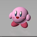 Cute Pink Cartoon Character With Big Blue Eyes Red Mouth And Round Body