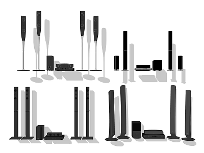 Stylish Modern Headphones and Speakers Collection With Various Design Models 3d model
