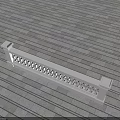 White Carved Railings Placed On Gray Stone Slab Floor Surface
