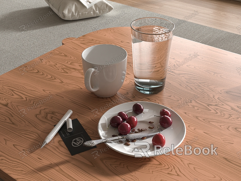 glass cup fruit plate model