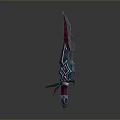 Unique Weapon With Sharp Curved Blade Colorful Hilt And Intricate Decorative Patterns