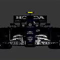 Blue And White Formula 1 Racing Car With AT&T Paul Sponsorship And Streamlined Design