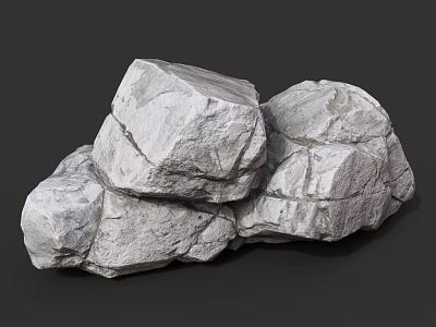 Natural Gray Rough Stone Pile with Authentic Texture for Landscape Decoration Projects 3d model