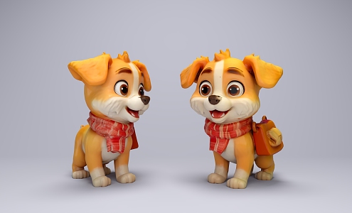 Puppy Little Yellow Dog Chinese Garden Dog Cartoon Dog Game Character Cartoon Blind Box Cartoon Dog 3d model