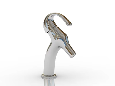 Modern Kitchen Faucet With Chrome Finish Sleek Curved Spout And Shiny Contemporary Design 3d model