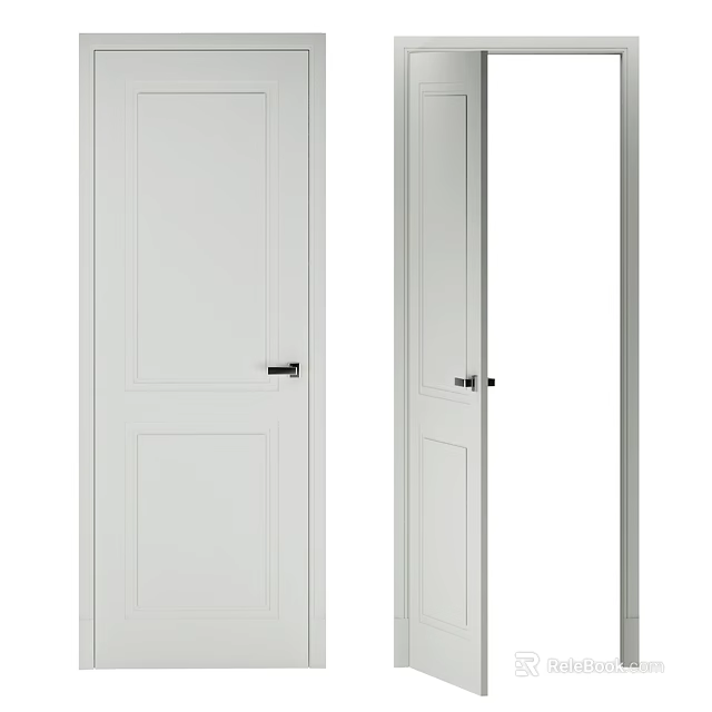 Modern White Panel Swing Door Design For Interior Home Decoration Use 3d model