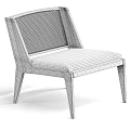 Modern Single Chair With Mesh Back And Upholstered Seat In Dark Wooden Frame