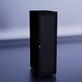 Black Vertical Server Cabinet With Wheels And Ventilation Vents For Industrial Use
